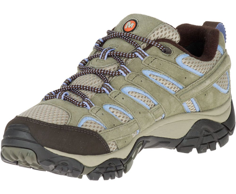 Buty Trekkingowe Merrell Damskie Oliwkowe - Moab 2 Waterproof - 029485-NWU